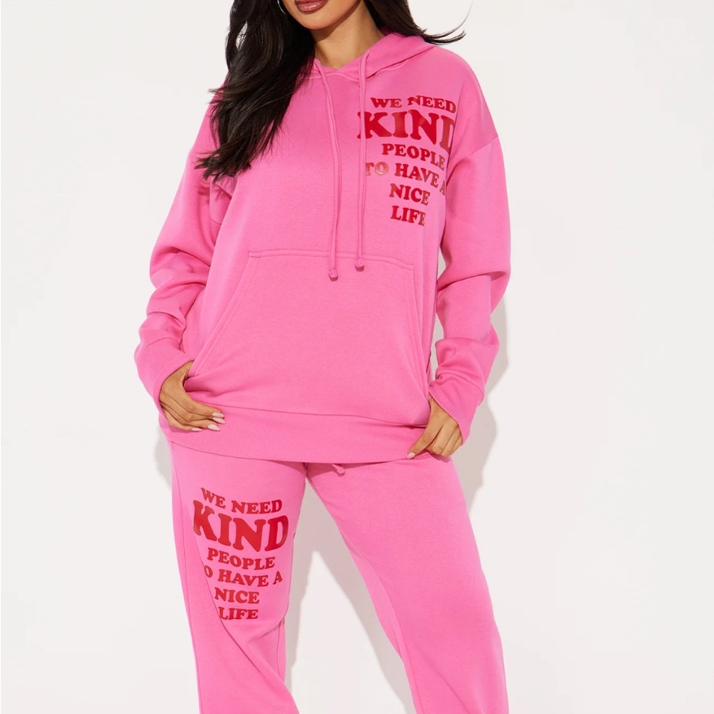 Fashion Nova Pink Hoodie Set